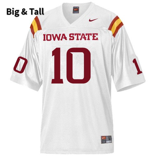 Iowa State Cyclones Men's #10 Tayvonn Kyle Nike NCAA Authentic White Big & Tall College Stitched Football Jersey EE42A82OA